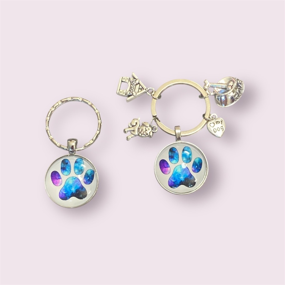 Dog Paw Love Keychain & Key Ring (set of 2 items) - Picture 1 of 3